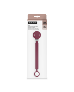 Lantisor din silicon cu clips pentru suzeta Wonder, Magenta, 1 bucata, Suavinex