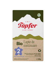 Formula lapte de continuare Bio 2, 6 luni, 600 g, Topfer
