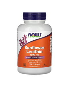 Lecitina din floarea soarelui, 1200 mg, 100 gelule moi, Now Foods