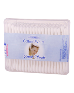 Betisoare pentru urechi Cotton & White, 200 bucati, Leonex
