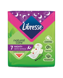 Absorbante de noapte Natural Care Maxi Night, 7 bucati, Libresse