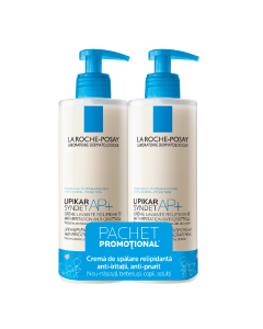 Pachet Crema de spalare Lipikar Syndet AP+, 2*400ml, La Roche-Posay