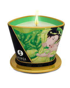 Lumanare pentru masaj erotic Green Tea, 170ml, Shunga Erotic Art