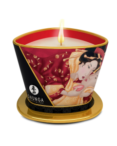 Lumanare pentru masaj erotic Strawberry, 170ml, Shunga Erotic Art