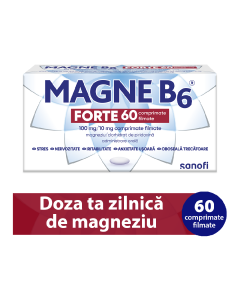 Magne B6 Forte 100 mg/10 mg, 60 comprimate filmate, Sanofi