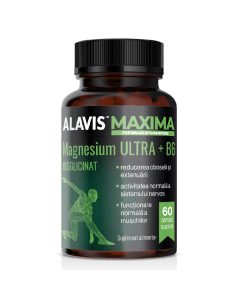 Magneziu bisglicinat Ultra+B6, 60 capsule vegetale, Alavis Maxima