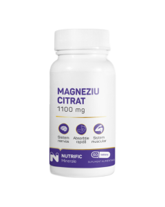 Magneziu citrat 1100mg, 60 tablete, Nutrific
