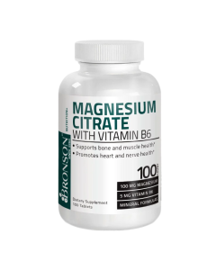 Magneziu citrat 100 mg + Vitamina B6 5 mg, 100 tablete, Bronson Laboratories