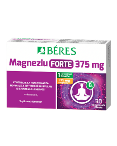 Magneziu Forte 375 mg + B6, 30 comprimate filmate, Beres