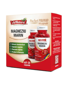 Pachet Magneziu Marin, 60+30 capsule, AdNatura