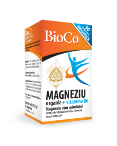 Magneziu organic + Vitamina B6, 90 comprimate, BioCo