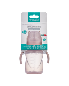 Cana de invatare anti-spargere/varsare cu maner Roz pudrat, 9m+, 270 ml, Mamajoo