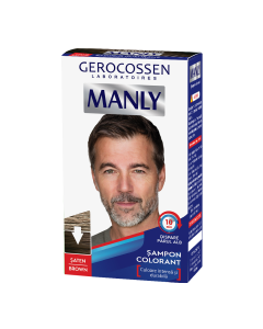 Sampon colorant pentru barbati Saten, Manly, 25 ml, Gerocossen