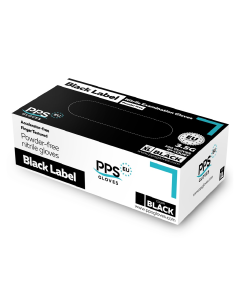 Manusi negre nepudrate din nitril Black Label PPS, 100 bucati, PPS Gloves