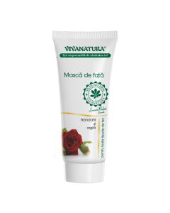 Masca de fata cu trandafir si argila activa, 75 ml, Vivanatura