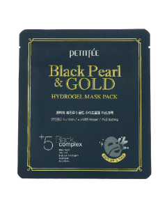 Masca de fata din hidrogel cu pulbere de perle negre si aur, 32 g, Petitfee