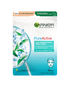 Masca servetel anti-imperfectiuni Pure Active Skin Naturals, 23 g, Garnier