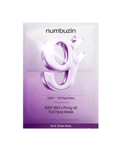 Masca servetel revitalizanta cu NAD+ pentru fata si gat No.9 Bio Lifting-sil, 20 ml + 28 ml, Numbuzin