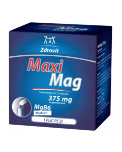 MaxiMag, 375 mg magneziu ionic, 60 plicuri, Zdrovit
