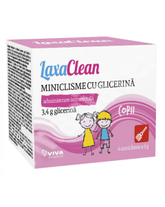 Miniclisme cu glicerina pentru copii Laxaclean, 6 miniclisme, Viva Pharma