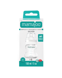 Biberon Silver, tetina anti-colici nr.1/S, 150 ml, 1 bucata, Mamajoo