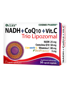 NADH + CoQ10 + Vitamina C Trio Lipozomal, 30 capsule vegetale, Cosmo Pharm