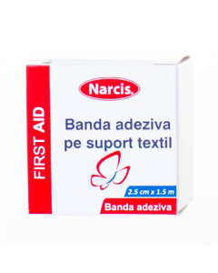 Banda adeziva suport textil 2,5cm*1,5m, Narcis 