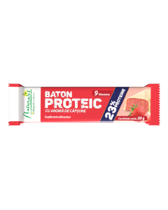 Baton proteic cu aroma de capsune, 30 g, Naturalis 
