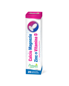 Naturalis Ca+Mg+Zn + Vitamina D,  20 comprimate efervescente