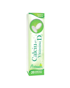 Calciu cu Vitamina D, 20 comprimate efervescente, Naturalis 