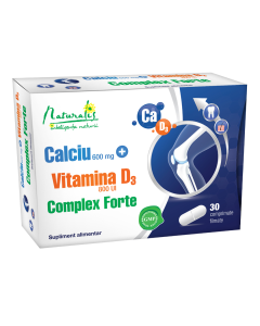 Calciu cu Vitamina D3 Complex Forte, 30 comprimate, Naturalis 