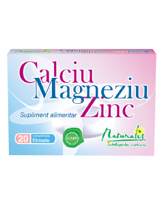 Naturalis Calciu+Magneziu+Zinc, 20 comprimate