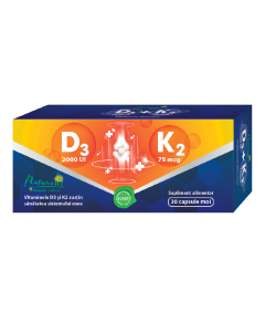 Vitamina D3 + K2, 30 capsule moi, Naturalis