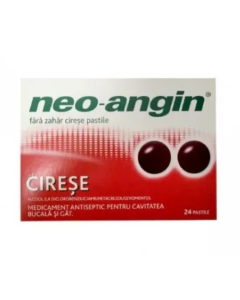 Neo-Angin fara zahar cirese, 24 pastile, Divapharma