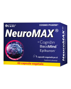 Neuromax + Cognizin® & BacoMind™️ Performanta Cerebrala, 40 capsule, Cosmopharm