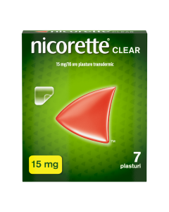 Nicorette Clear 15 mg/16 ore plasture transdermic, 7 plasturi