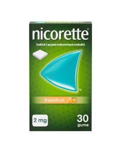 Nicorette Freshfruit 2 mg guma medicamentoasa masticabila, 30 gume