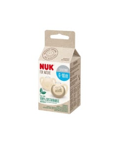 Suzeta din silicon Nature, crem, M2, 6-18 luni, 2 bucati, Nuk