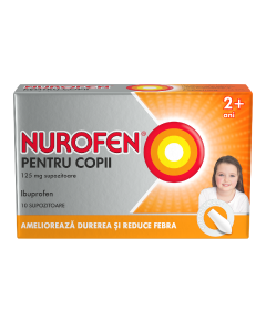 Nurofen pentru copii 2-6 ani, 125 mg, 10 supozitoare, Reckitt