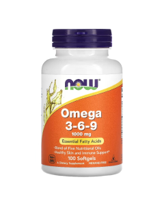 Omega 3-6-9, 1000 mg, 100 gelule moi, Now Foods