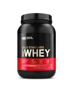Proteine din zer, pudra proteica, ON 100% Whey Gold Standard, capsuni, 908g, Optimum Nutrition