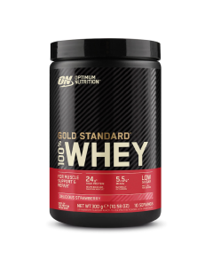 Proteine din zer, pudra proteica, ON 100% Whey Gold Standard, aroma capsuni, 300g, Optimum Nutrition