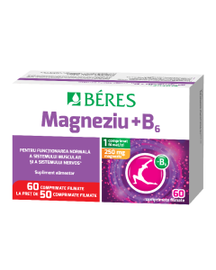 Pachet Magneziu + B6, 50+10 comprimate, Beres Pharmaceuticals
