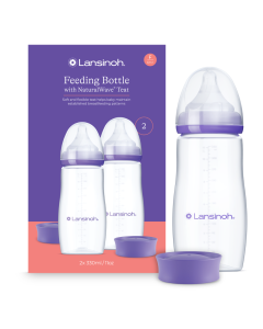 Pachet Biberoane cu flux rapid NaturalWave, +6 luni, 2*330 ml, Lansinoh