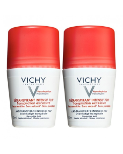 Pachet Deodorant roll-on tratament intensiv anti-transpirant 72h, 50 ml + 50 ml, Vichy