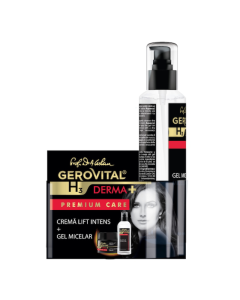 Pachet Crema lift intens, 50 ml + Gel micelar, 150 ml H3 Derma+ Premium Care, Gerovital