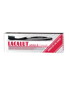 Pachet Pasta de dinti White & Repair, 75 ml si Periuta de dinti Black Edition, Lacalut