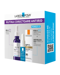 Pachet Mela B3 Serum, 30ml + Mini Anthelios Age Correct, 15ml + Mini Hyalu B5 Serum, 10ml, La Roche-Posay