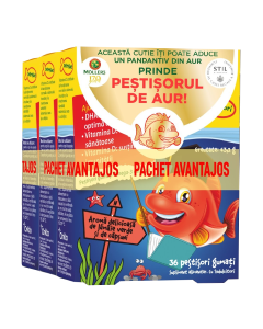 Pachet Pestisori gumati cu Omega-3 si aroma de capsuni, 3*36 jeleuri, Moller's