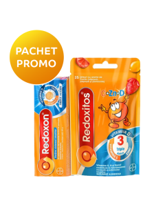 Pachet Redoxon Triple Action, 10 comprimate + Jeleuri Redoxitos Triple Action, 25 bucati, Bayer